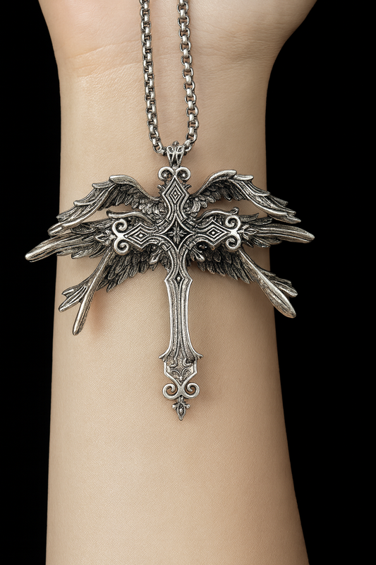 Wings of the Fallen Cross Pendant