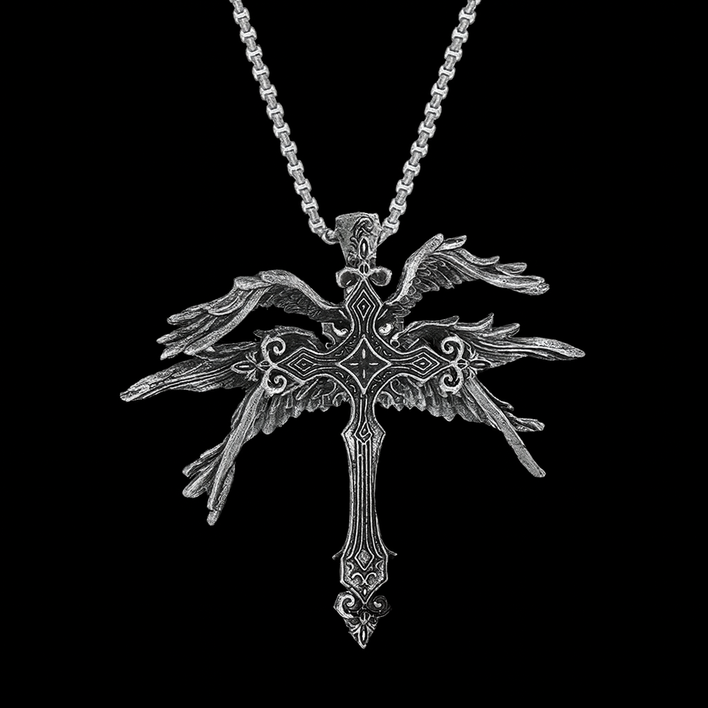 Wings of the Fallen Cross Pendant