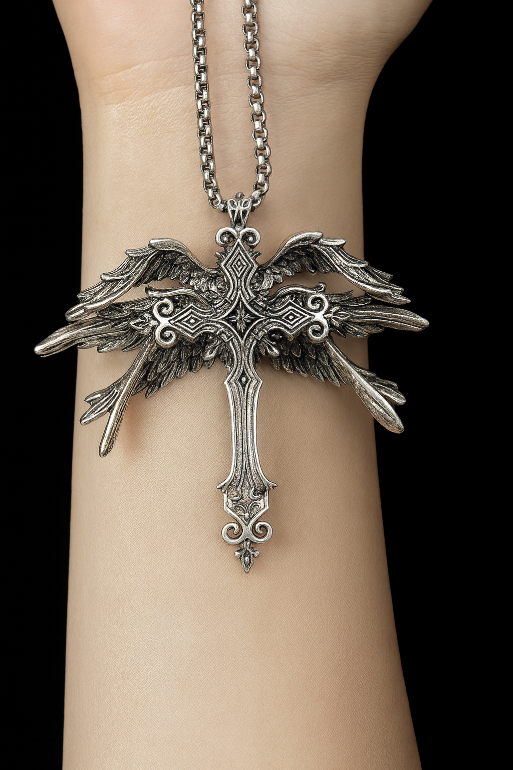 Wings of the Fallen Cross Pendant