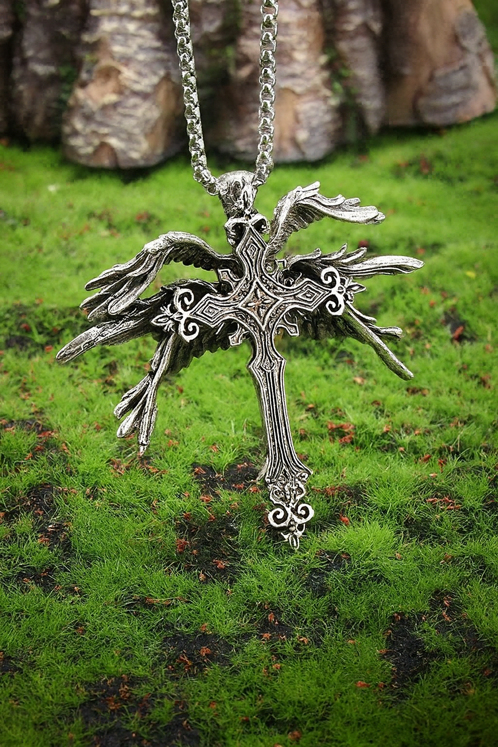 Wings of the Fallen Cross Pendant