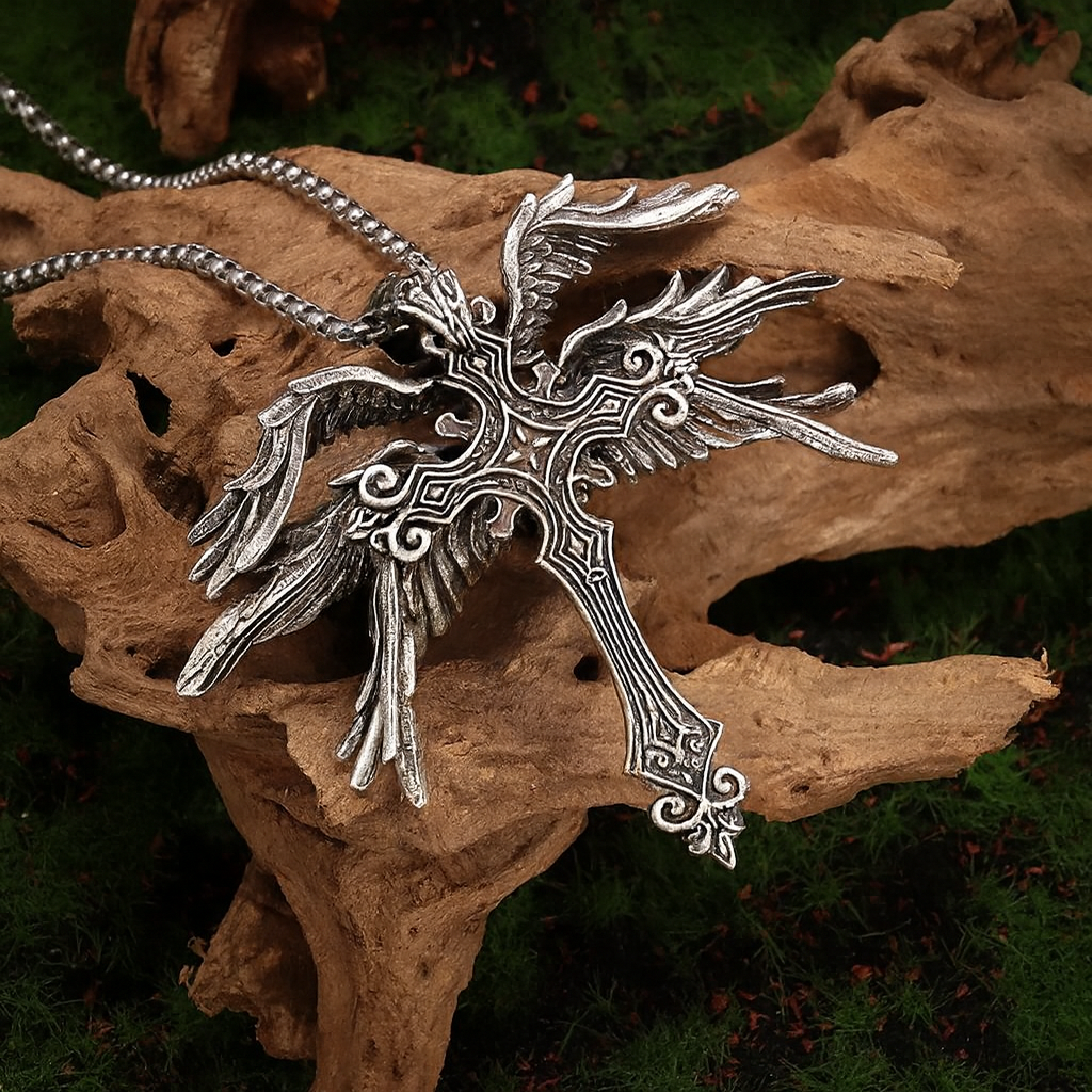 Wings of the Fallen Cross Pendant