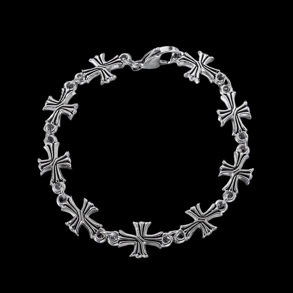 Gothic Barbed Cross Chain – Necklace/Bracelet Duo