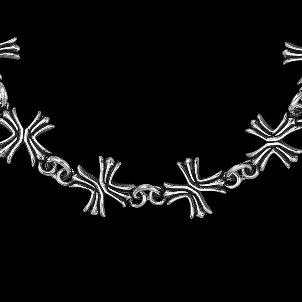 Gothic Barbed Cross Chain – Necklace/Bracelet Duo